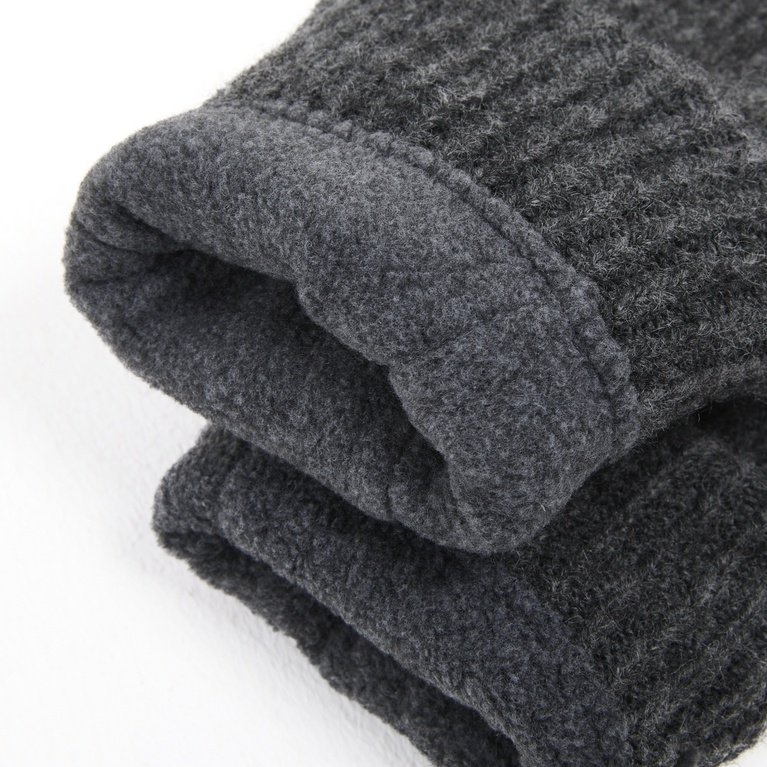 Rib-knit mittens "Fay Thumb" Dk Grey melange